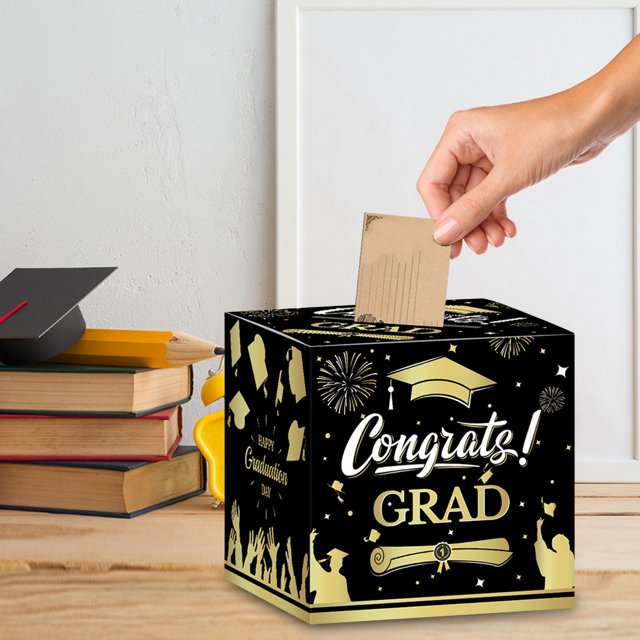 Wzzjkit Graduation Card Box, Congrats Grad Boxes Class Graduation Gift, Cards Box for Graduation Decorations Favors Party Supplies Props