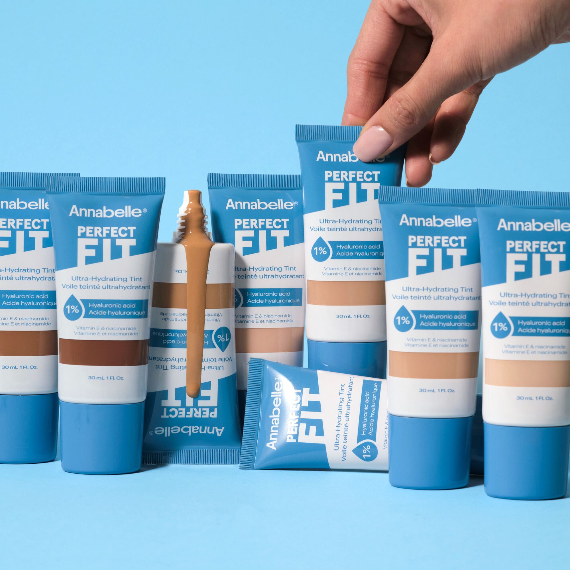 Perfect Fit Teint Ultra-Hydratant avec 1 % d'Acide Hyaluronique, de niacinamide, de Caféine et de Vitamine E
