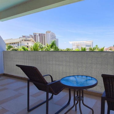 Écran d'Intimité Gris pour Balcon 3 x16 Pi, Clôture, Couverture de Garde-Corps d'Appartement, Pare-Vent en Maille Robuste pour Extérieur, Cour Arrière, Patio, Terrasse, Intimité