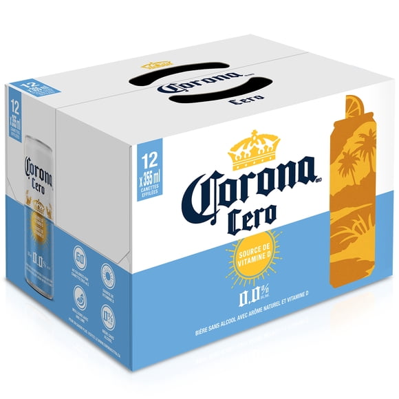 Corona Cero Non-alcoholic Beer Source of Vitamin D, 355 mL Cans, 12-Count