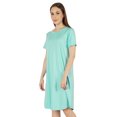 thumbnail image 4 of Inkmeso Robe T-Shirt d'Été Décontractée Unie pour Femmes, Coupe Ample, Tunique à Manches Courtes, Robe de Nuit, 4 of 7