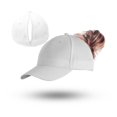 thumbnail image 2 of MIASHUI Women's Ponytail Baseball Cap with Magnetic Closure for Running, Tennis, and Golf, Quick-Dry Material for Comfort, Adjustable Fit for Sports White, 2 of 4