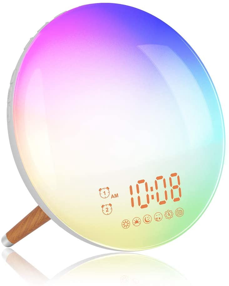 Daylight Alarm Clock Sunrise, Wifi Light Alarm Clock Wake Up Light With Radio, 4 Alarms, Alarm Clock With Light For Children & Adults