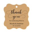 thumbnail image 1 of Darling Souvenir Custom Names Thank You For Celebrating With Us Wedding Hang Tags Personalized Party Tags-Kraft-50 Tags, 1 of 1