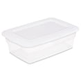 thumbnail image 1 of Sterilite 11.4 L Storage Box, Clear Plastic Storage Bin with Snap-on Lid, White, 1 of 6