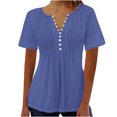 thumbnail image 1 of Blouses pour Femmes Haut Court Imprimé Col en V Boutonné, 1 of 1