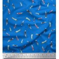 thumbnail image 1 of Soimoi Silk Fabric Colorful Feather Print Fabric by The Yard 42 Inch Wide, 1 of 5