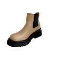 thumbnail image 1 of CEHVOM Bottes à Talon Épais pour Femmes, Hiver, Chaudes, Couleur Unie, Manches, Bout Rond, Tige Courte, 1 of 4