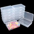 thumbnail image 3 of Rectangular Clear Plastic Storage Containers Box with Hinged Lid for Beads and Other Small Craft Items, 3 of 6
