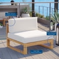 thumbnail image 4 of Modway Upland Modern Solid Teak Wood Outdoor Armless Chair in Natural/White, 4 of 7