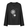 thumbnail image 4 of Yuyuzo T-Shirts pour Femmes Manches Courtes Décontractés Col en V Tops d'Été Color Block Tees Amples, 4 of 5
