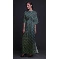 thumbnail image 4 of Bimba Robe Longue en Rayonne à Feuilles de Thé pour Femmes, Style Bohème, Plage, Cocktail, Fête, Maxi, Fendue - Grande, 4 of 6