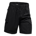 thumbnail image 1 of hoksml Shorts Cargo Extensibles pour Hommes Couleur Unie Extérieur Décontracté Intérieur Cordon Classique Randonnée Shorts Cargo avec Multi-Poches 2025 Été Liquidation, 1 of 8