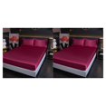 thumbnail image 2 of VONKY Easy To Install Plain Fitted Sheet For High Mattress plifies Bed-Making Winered 2Set, 2 of 6