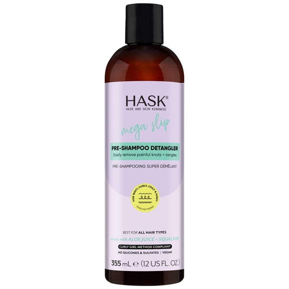 Hask Série Texture Méga Glisse Démêlant Pré-Shampooing Fait avec du Jus d'Aloès + Squalane. Enlève Facilement les Nœuds Douloureux +enchevêtrements