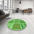 thumbnail image 4 of Ahgly Tapis Rond Lavable en Machine Intérieur Transitionnel Vert Émeraude, 7 Pieds Rond, 4 of 7