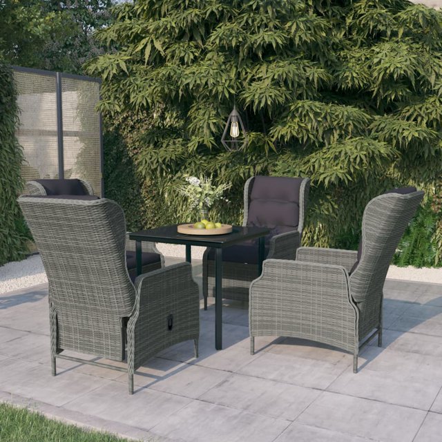 vidaXL 5 Piece Garden Dining Set Light Grey