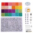thumbnail image 3 of 12000Pcs Perles de Rocaille en Verre 3mm Breloques Perles Lettres Perles Colorées pour Bracelets, 3 of 8