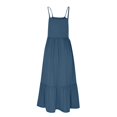 thumbnail image 5 of Womens Fashion Round-Neck Sling Sleeveless Solid Pockets Patchwork Pullover Dress, 5 of 5