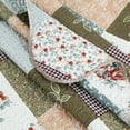 thumbnail image 2 of Marina Decoration Rich Printed Embossed Pinsonic Coverlet Bedspread Ultra Soft Bedding Summer Quilt Set with Shams, Modern Diagonal Floral Plaid Pattern, 2 of 7