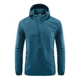 thumbnail image 1 of TIMIFIS Mens Jacket Waterproof with Hooded Hiking Coat Lightweight Windbreaker Zip Jacket Sun Protection Work Coat Windbreaker for Hiking Travel-Light BlueFall, 1 of 1