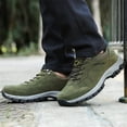 thumbnail image 2 of Espadrilles de Mode pour Hommes Mode Été et Automne Espadrilles pour Hommes Chaussures de Randonnée Couleur Unie à Lacets Semelle Plate Confortables Antidérapantes Chaussures d'Extérieur pour Homme (Vert Armée, 8.5), 2 of 7