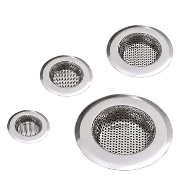 Wide Edge Coarse Mesh, 4Pcs Stainless Steel Sink Filter Bathtub Screen Drain Anti Clogging Filter Floor Sink Screen for Kitchen Bathroom, Strainers