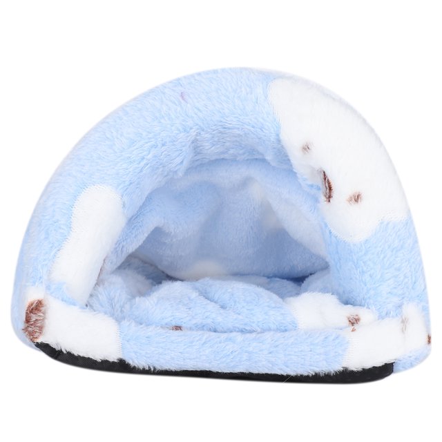 Lit pour Animal, Maison Chaude d'Hiver pour Animal, Mini Confortable Lavable à la Machine pour Hamster pour Lit pour Animal Bleu m
