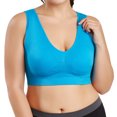thumbnail image 1 of Women Pure Color Plus Size Ultra-thin Large Bra Sports Bra Full Bra Cup Tops, 1 of 9