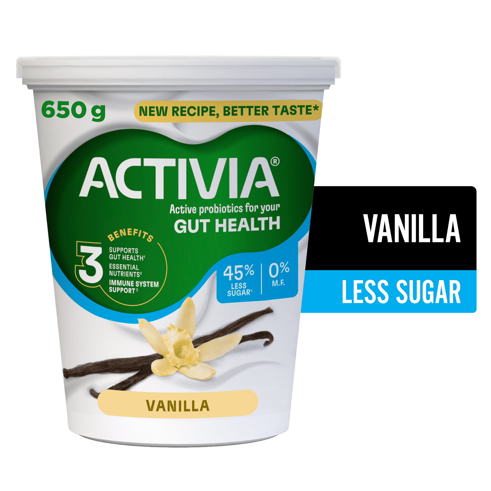 Activia Yogurt with Probiotics, Fat Free 0% MF, Vanilla Flavour, 650g