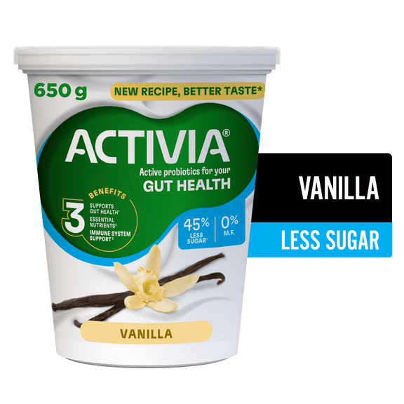 Activia yogourt avec probiotiques, sans matières grasses (0 % MG), saveur vanille, 650 g