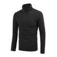 thumbnail image 2 of INSPIRE CHIC Chandails pour Hommes, Chandail à Col Roulé, Manches Longues, Extensible, Coupe Ajustée, Hauts 50 Noir, 2 of 8