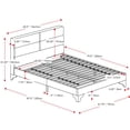 thumbnail image 3 of CorLiving Bellevue Upholstered Adult Queen Platform Bed Frame with Slats and Wide-Rectangle Panel Headboard - No Box Spring Required, 3 of 9