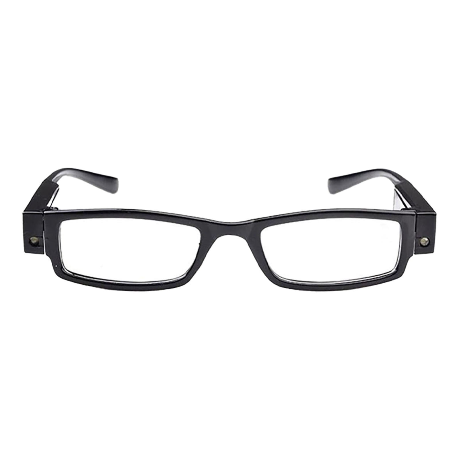 Jindong Multi Strength Reading Glasses Nighttime Reader Glasses with LED Lights Full Frame Eyewear Reading Glasses with Light LED Readers