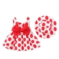 thumbnail image 1 of Robe Sans Manches pour Fillette, Robe Tutu pour Bébé, Robe d'Été pour Fille avec Chapeaux, Ensemble 2 Pcs, Robe de Fête pour Tout-Petit 90/10/9, 1 of 7