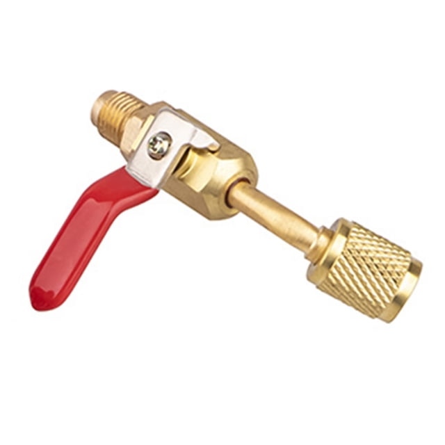 Straight Ball Valves Designed For A/C Charging Hoses Yellow 68 Mm Adapter