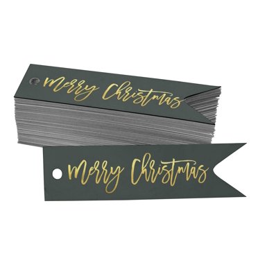 Inkdotpot Gold Foil Paper Hang Tags Merry Christmas Favor Tags 50 Pieces