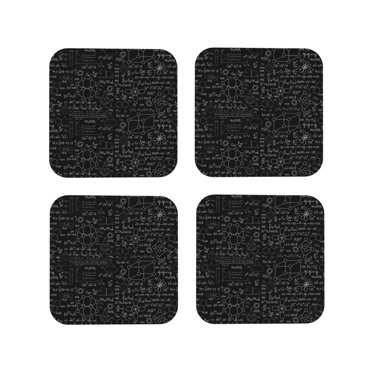 Vsdgher Formules de Chimie 3 sous-Verres en Cuir Imprimés pour Boissons, sous-Verres Durables 4 Ensembles pour Protection de Table, Décoration Intérieure Luxueuse et Cadeau-Carré Pendaison de Crémaillère