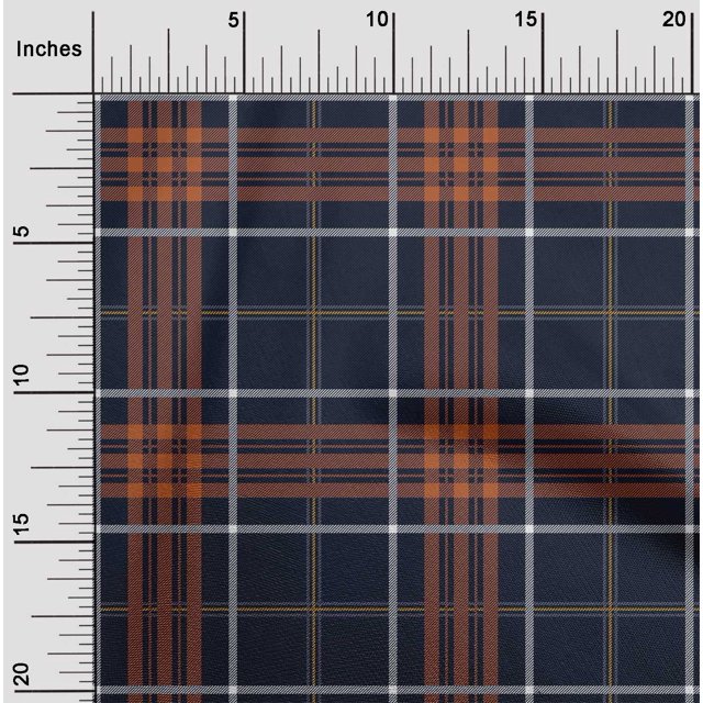 oneOone Polyester Lycra Fabric Tartan Check Fabric Prints By Yard 56 Inch Wide