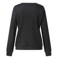 thumbnail image 4 of Leutsin Ladies O-Neck Solid Color Printing Long-Sleeved Loose Striped Casual Top, 4 of 5