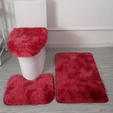 EGNMCR Tapestries Tie Dyed Plush Carpet Plush Toilet Three Piece Set Non Slip Mat Bath bathroom mat