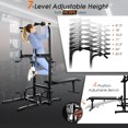 thumbnail image 4 of Costway Adjustable Power Tower Pull Up Bar Stand Dip Station Equipment with Bench Home Gym, 4 of 9