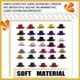 thumbnail image 2 of Transemion Fedoras Hat Decorative Cap Comfortable Solid Color Winter Headwear Caps Gray 58-61cm, 2 of 6