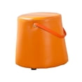 thumbnail image 4 of Abbracc Portable Round Ottoman Changing Shoes Stool Bench with Handle Space-Saving Solid Orange, 4 of 9