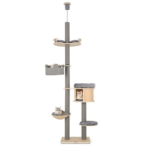 Gymax 6-tier Plancher de chat au sol avec la plate-forme des postes d'échafaudage de l'hamac Condo Cat