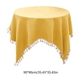 thumbnail image 3 of Qonioi Nappe Imperméable et Résistante à l'Huile avec Pompons, Nappe Rectangulaire en Polyester Coton Lin pour Décoration de Salle à Manger, Nappe Décorative Brodée pour Tables Basses Cuisine Maison, 3 of 6