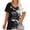 #12Black, variant on yoeyez Trendy Tops for Womens, Womens Plus Size Short Sleeve Blouse V Neck Casual Loose Tops Vintage Fashion Print T-Shrits Trendy Going Out Blouses Limited Time Deals Black 2XL