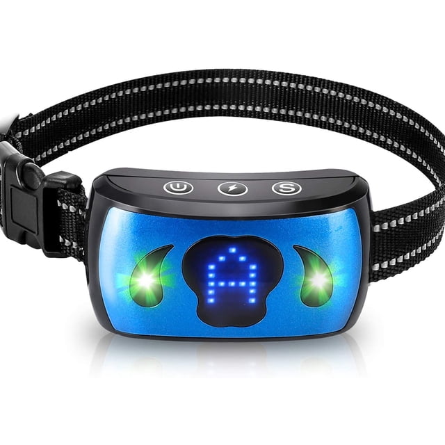 AAPOZZ Collier en Écorce Rechargeable pour Chiens Professionnel 4 Contrôles de Sensibilité Réglables + 3 Modes de Choc Inoffensifs