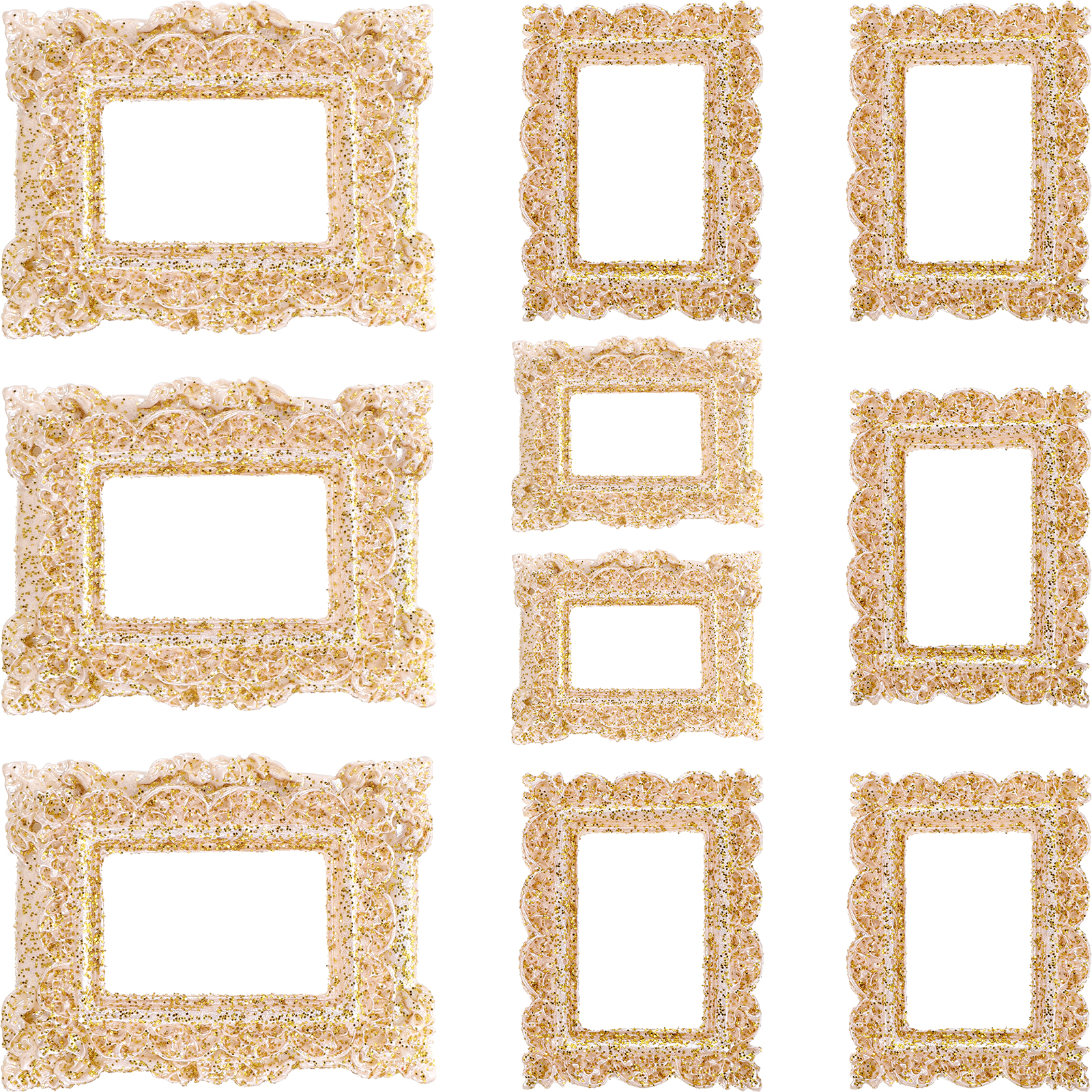 10pcs Mini Picture Frames Tiny Vintage Photo Frame Ornaments DIY