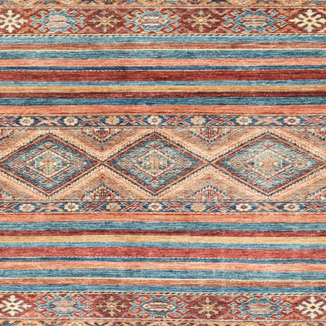 Ahgly Company Tapis d'Intérieur Carré Abstrait Sable Brun Sud-Ouest, 7 Pieds Carré